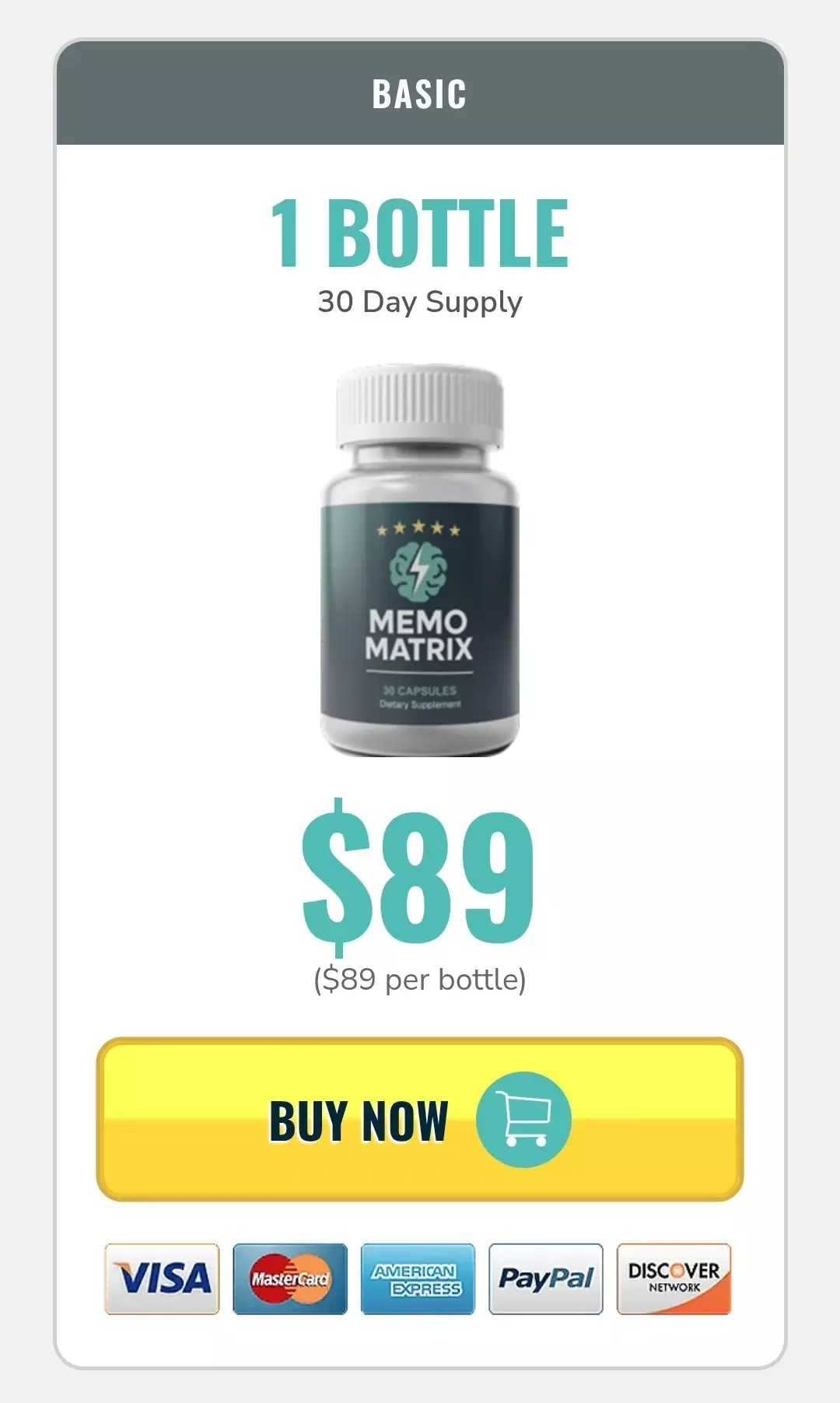 Memo Matrix™ 1 bottle pricing